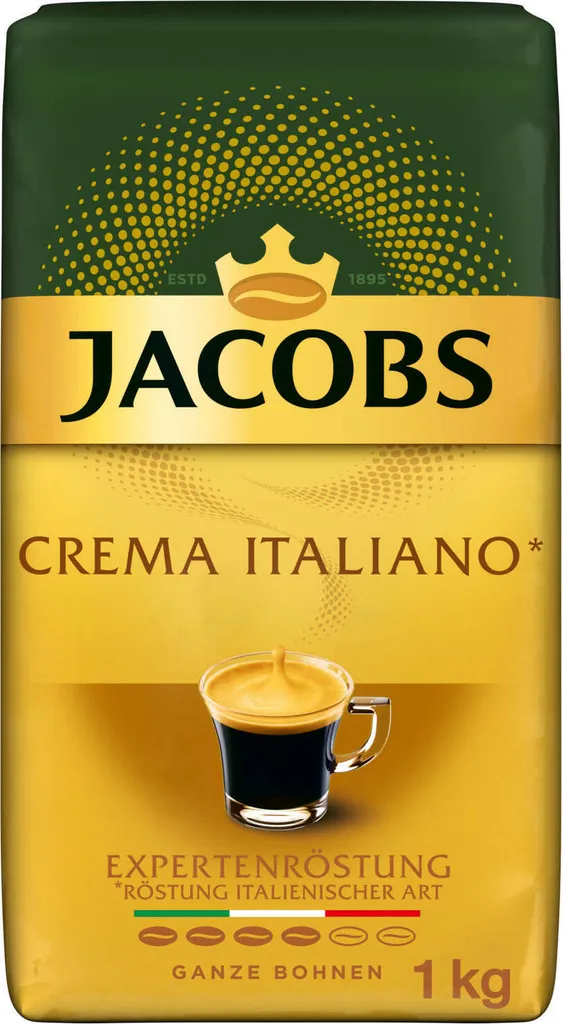 JACOBS Kaffeebohnen Expertenröstung Crema Italiano 4x1kg Ganze Kaffee Bohnen 4 JACOBS Kaffeebohnen Expertenröstung Crema Italiano 4x1kg Ganze Kaffee Bohnen – Bild 4