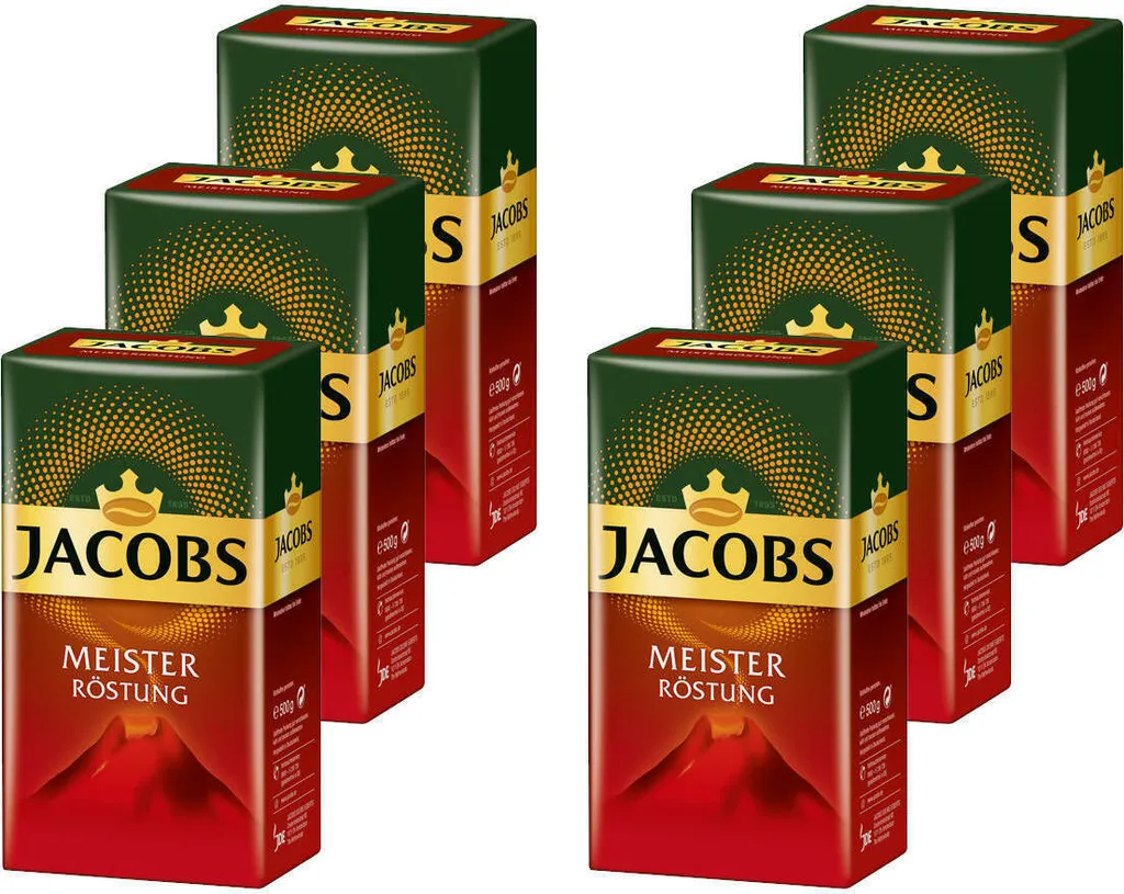 JACOBS Filterkaffee Meisterröstung 6 X 500 G Röstkaffee Gemahlen Pulverkaffee + 1 Becher + 1 Dose 2 JACOBS Filterkaffee Meisterröstung 6 X 500 G Röstkaffee Gemahlen Pulverkaffee + 1 Becher + 1 Dose – Bild 2