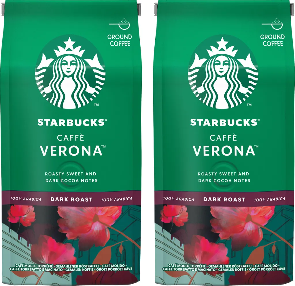 Nestlé® Starbucks Caffè Verona Kaffee, 2er Set, Dark Roast, Röstkaffee, Röstig Süß, Gemahlen, 2 X 200 G 1 Nestlé® Starbucks Caffè Verona Kaffee, 2er Set, Dark Roast, Röstkaffee, Röstig Süß, Gemahlen, 2 X 200 G