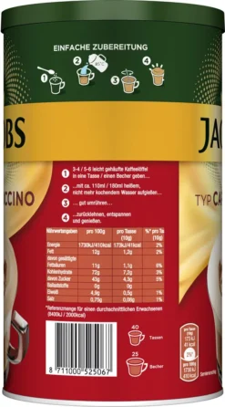 JACOBS Typ Cappuccino 6 X 400 G Dosen Feine Cremigkeit - Viel Schaum -Kaffee Verkäufe 2177a4559713a6ef4bf60e3833783740