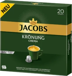 Jacobs Kaffeekapseln Krönung Crema, 20 Nespresso®* Kompatible Kapseln, 1 X 20 Getränke -Kaffee Verkäufe 2569b71b7f7ef46fb57f38464a4a729f