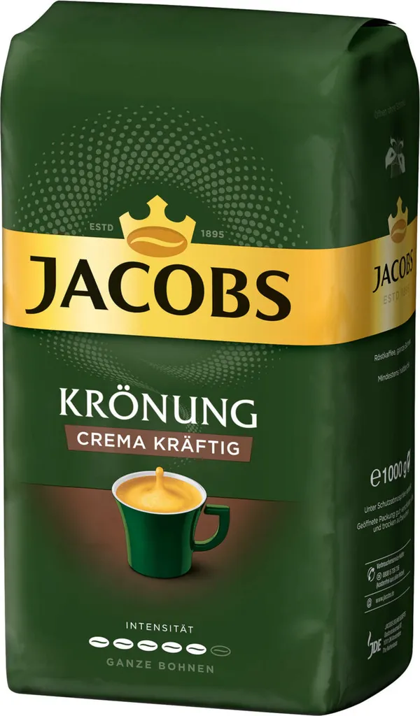 JACOBS Kaffeebohnen Krönung Crema Kräftig 2 X 1kg Ganze Kaffee Bohnen Geröstet 4 JACOBS Kaffeebohnen Krönung Crema Kräftig 2 X 1kg Ganze Kaffee Bohnen Geröstet – Bild 4