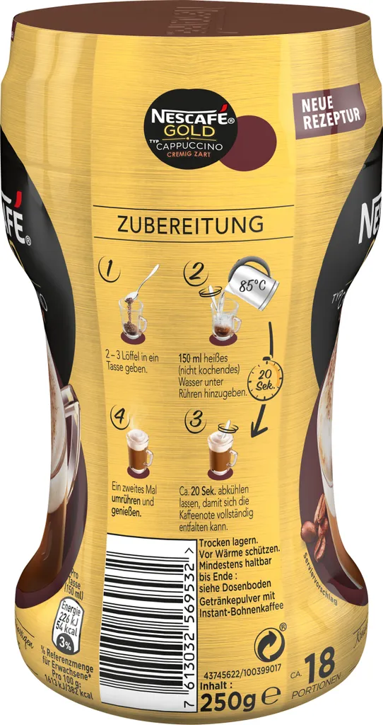 Nescafé® Nescafé Gold Typ Cappuccino Cremig Zart | 250g 3 Nescafé® Nescafé Gold Typ Cappuccino Cremig Zart | 250g – Bild 3