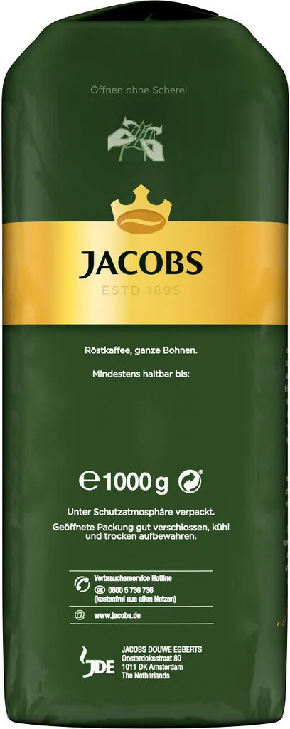 JACOBS Kaffeebohnen Krönung Crema 3 Kg Ganze Geröstete Bohnen + 1 Jacobs Barista Becher + 1 Dose 5 JACOBS Kaffeebohnen Krönung Crema 3 Kg Ganze Geröstete Bohnen + 1 Jacobs Barista Becher + 1 Dose – Bild 5