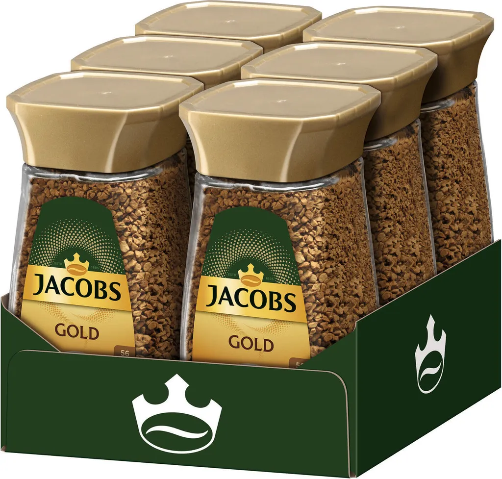 JACOBS Gold 6 X 100g Löslicher Kaffee 6 Gläser Instantkaffee Löskaffee 2 JACOBS Gold 6 X 100g Löslicher Kaffee 6 Gläser Instantkaffee Löskaffee – Bild 2