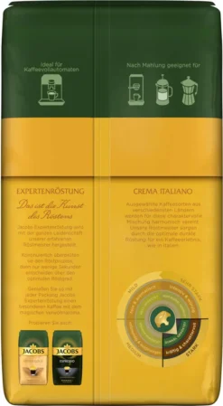 JACOBS Kaffeebohnen Expertenröstung Crema Italiano Bohnenkaffee 2 X 1 Kg Ganze Bohne -Kaffee Verkäufe 4358c430c1e706556883ad4a8c67afaa