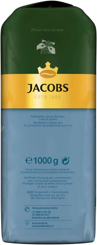 JACOBS Kaffeebohnen Expertenröstung Crema Mild Röstung Des Jahres 2x1 Kg Bohnen 7 JACOBS Kaffeebohnen Expertenröstung Crema Mild Röstung Des Jahres 2x1 Kg Bohnen – Bild 7