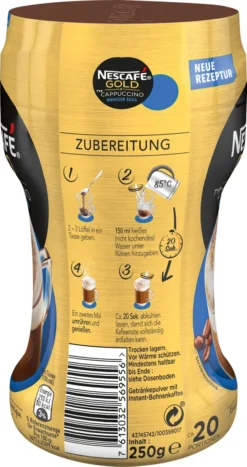 Nescafé® Nescafé Gold Typ Cappuccino Weniger Süß | 250g Dose -Kaffee Verkäufe 5754fbf9b2340d33fe81e8b3e2eb8ff7