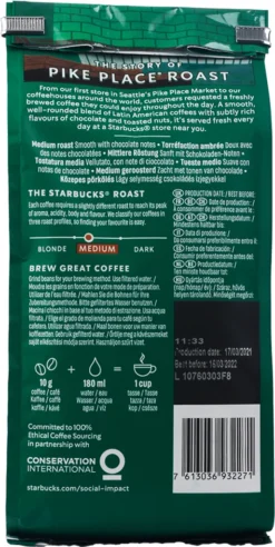 Nestlé® Starbucks Pike Place Roast, Medium, Ganze Bohne, 200 G 13 Nestlé® Starbucks Pike Place Roast, Medium, Ganze Bohne, 200 G -Kaffee Verkäufe 5e3f7258f73fa7686a5ebb74696caee4