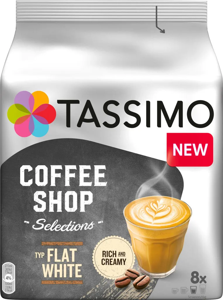 TASSIMO Coffee Shop Selections Flat White T Discs Kapseln 5er Pack 5x8 Getränke 2 TASSIMO Coffee Shop Selections Flat White T Discs Kapseln 5er Pack 5x8 Getränke – Bild 2