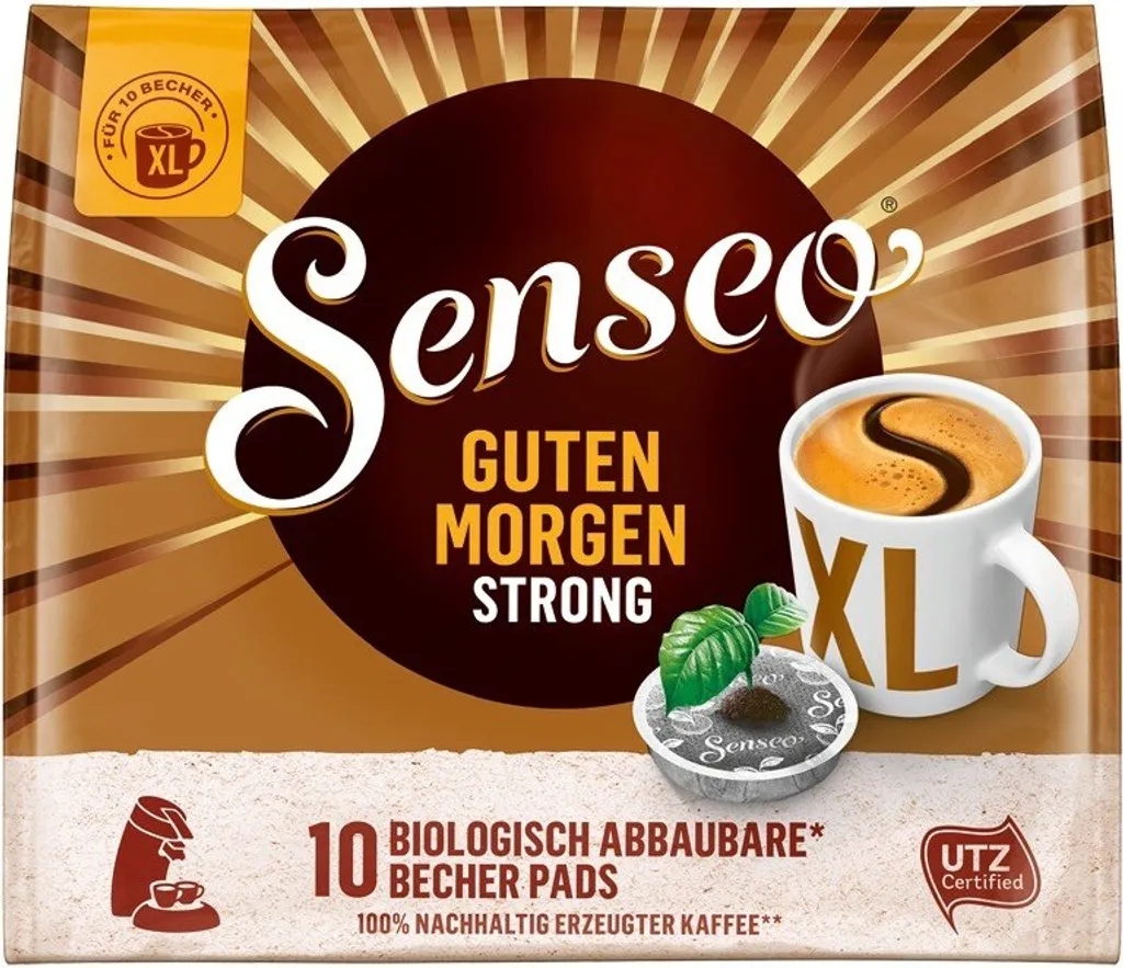Senseo, Kaffeepads, Guten Morgen Strong XL, 10 Er, 125 G 1 Senseo, Kaffeepads, Guten Morgen Strong XL, 10 Er, 125 G