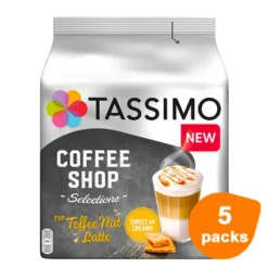 TASSIMO Coffee Shop Selections Toffee Nut Latte T Discs Kapseln 5 X 8 Getränke -Kaffee Verkäufe 66d8c09b9ef058ac384b1ec2bbe9bdc6