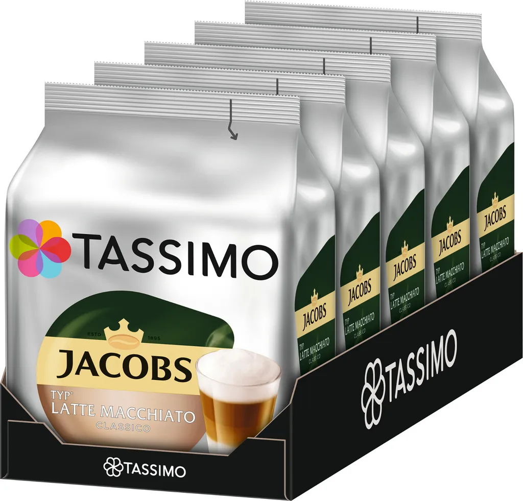 TASSIMO Jacobs Typ Latte Macchiato Classico T Discs Kapsel 5 X 8 Getränke) 1 TASSIMO Jacobs Typ Latte Macchiato Classico T Discs Kapsel 5 X 8 Getränke)