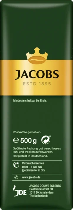 Jacobs Filterkaffee Krönung Kräftig | Gemahlen | 500g -Kaffee Verkäufe 78f2b22287bdf428948bccbc8c06038b