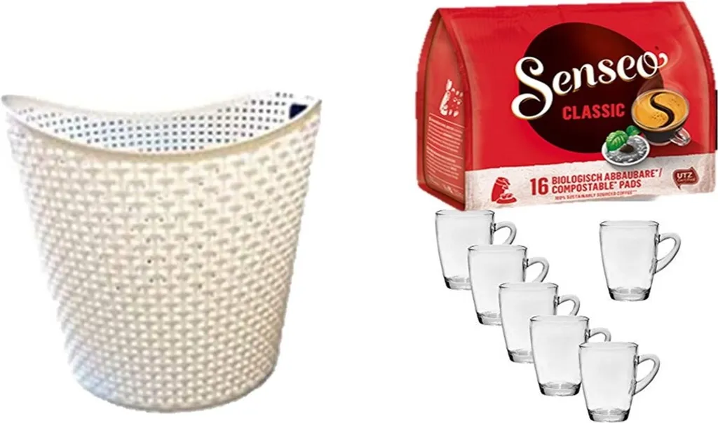 Senseo Kaffeepads Classic Für Geeignet Senseo Und Weitere Kaffeemaschinen Aktion+ 6 Kaffeebecher Mit Henkel Plus Wäschekorbaktion Rattan-Design 27 Liter 1 Senseo Kaffeepads Classic Für Geeignet Senseo Und Weitere Kaffeemaschinen Aktion+ 6 Kaffeebecher Mit Henkel Plus Wäschekorbaktion Rattan-Design 27 Liter