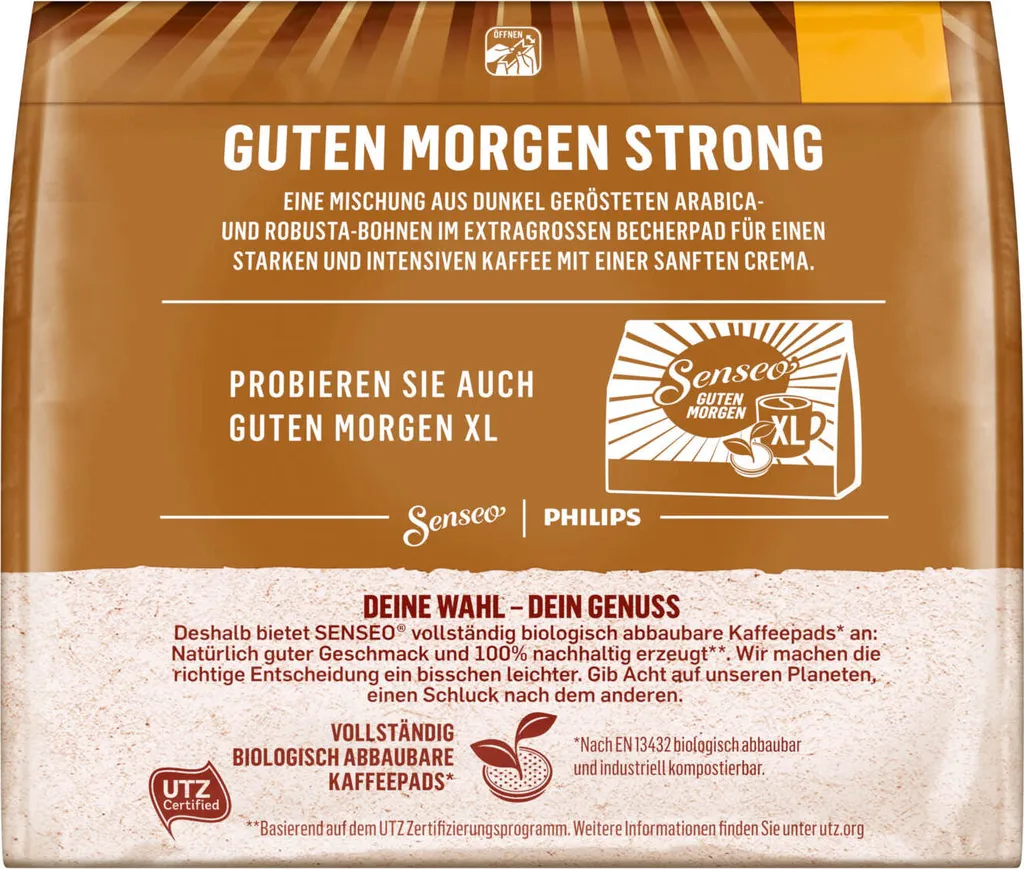 SENSEO Pads Guten Morgen Strong XL UTZ 5 X 10 Getränke Pads 4 SENSEO Pads Guten Morgen Strong XL UTZ 5 X 10 Getränke Pads – Bild 4