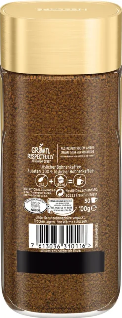 Nestlé® Nescafé Gold Das Original, Löslicher Bohnenkaffee, Kaffee, Gemahlener Röstkaffee, Glas, 100 G -Kaffee Verkäufe 80fed8a36e910512b23dc0d0f338be2f