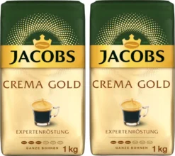JACOBS Kaffeebohnen Expertenröstung Crema Gold 2 X 1 Kg Ganze Kaffee Bohnen + 1 Aluminium Dose Barista Design -Kaffee Verkäufe 9006951e7ae89852cdc22cfd7face40e