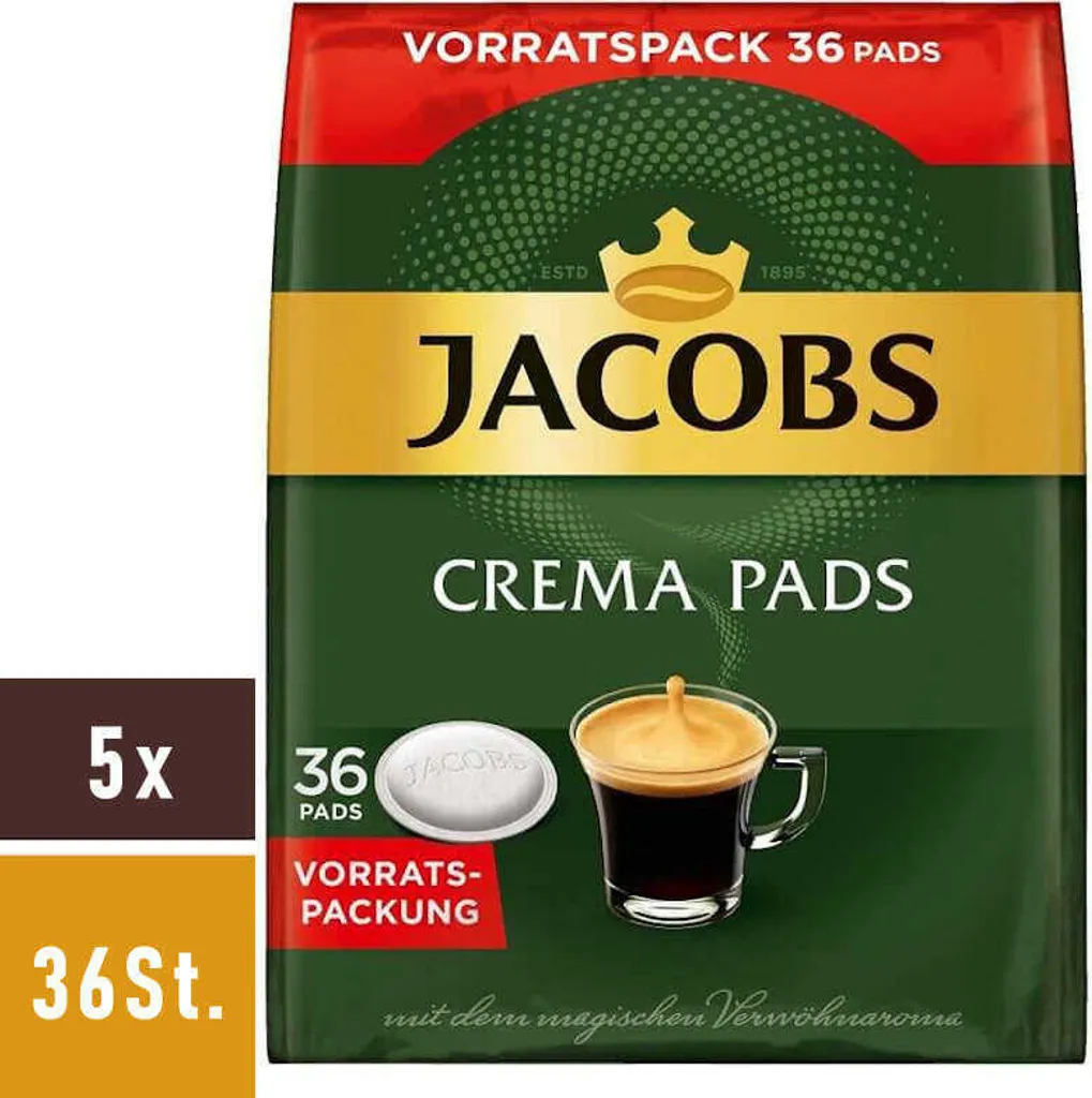 JACOBS Kaffeepads Crema Classic UTZ- 5 X 36 Getränke Pads Vorteilspack 6 JACOBS Kaffeepads Crema Classic UTZ- 5 X 36 Getränke Pads Vorteilspack – Bild 6