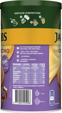 JACOBS Typ Choco Cappuccino 6 X 500 G Dosen Instantkaffee Mit Milka-Geschmack -Kaffee Verkäufe a16c0ec6d55ea33ef0666f81d86de939