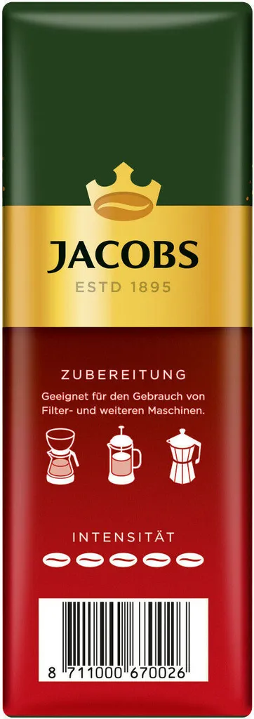 JACOBS Filterkaffee Meisterröstung 6 X 500 G Röstkaffee Gemahlen Pulverkaffee + 1 Becher + 1 Dose 6 JACOBS Filterkaffee Meisterröstung 6 X 500 G Röstkaffee Gemahlen Pulverkaffee + 1 Becher + 1 Dose – Bild 6