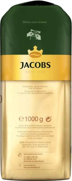 JACOBS Kaffeebohnen Expertenröstung Crema Gold 2 X 1 Kg Ganze Kaffee Bohnen Geröstet -Kaffee Verkäufe adee64c1de8f7e0578b469b14199ac03 2