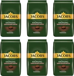 JACOBS Kaffeebohnen Krönung Aroma-Bohne Kräftig 6x500g Ganze Kaffee Bohnen
