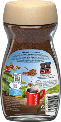 Nestlé® Nescafé Classic Mild | Löslicher Kaffee | 200g-Glas -Kaffee Verkäufe b2c5f151dbc94f4402c8a50f8f23a411