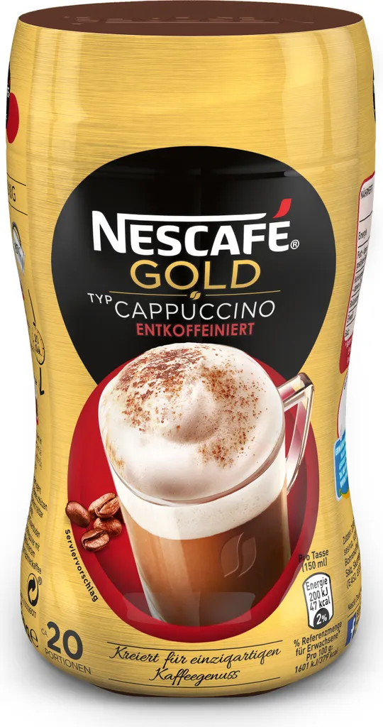 Nescafé® Nescafé Gold Typ Cappuccino Entkoffeiniert | 250g Dose 1 Nescafé® Nescafé Gold Typ Cappuccino Entkoffeiniert | 250g Dose