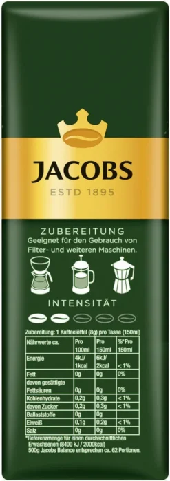 JACOBS Krönung Balance Filterkaffee 12 X 500 G Gemahlener Röstkaffee 10 JACOBS Krönung Balance Filterkaffee 12 X 500 G Gemahlener Röstkaffee -Kaffee Verkäufe beaf445dc74f860a57477def028e588d