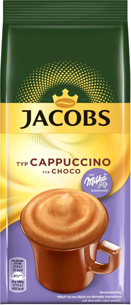 JACOBS Momente Typ Choco Cappuccino Mit Milka 12 X 500 G Beutel 2 JACOBS Momente Typ Choco Cappuccino Mit Milka 12 X 500 G Beutel – Bild 2