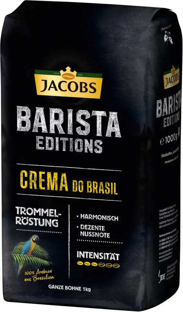 JACOBS Kaffeebohnen Barista Editions Crema Do Brasil 4 X 1 Kg Geröstete Bohnen 4 JACOBS Kaffeebohnen Barista Editions Crema Do Brasil 4 X 1 Kg Geröstete Bohnen – Bild 4