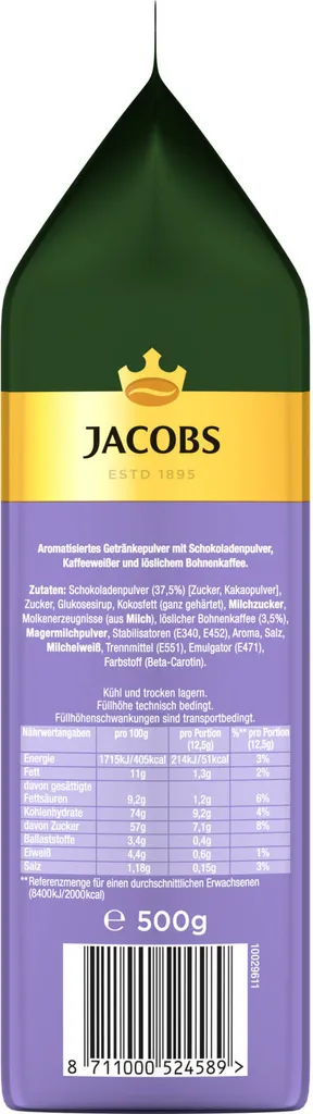 JACOBS Momente Typ Choco Cappuccino Mit Milka 12 X 500 G Beutel 4 JACOBS Momente Typ Choco Cappuccino Mit Milka 12 X 500 G Beutel – Bild 4