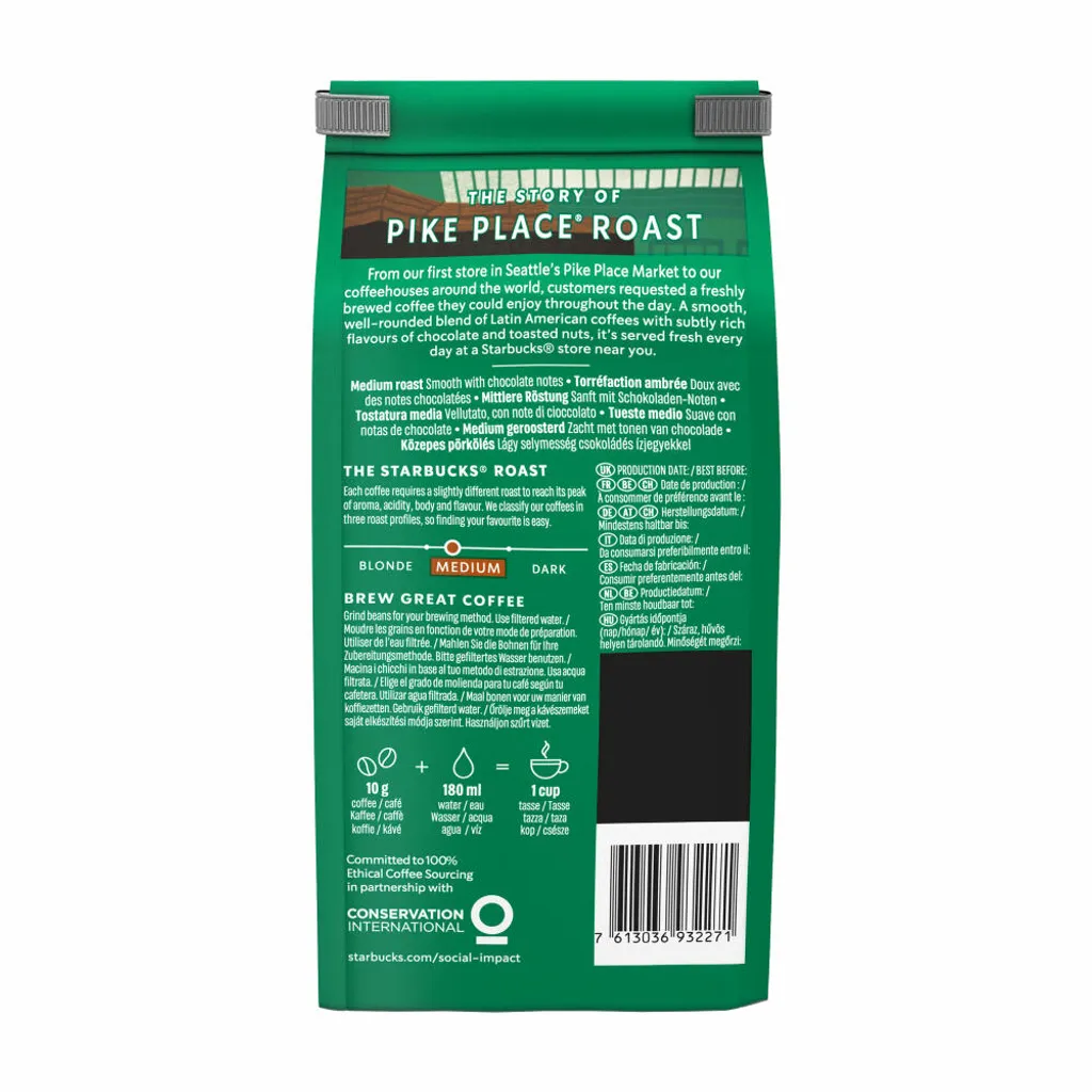 Nestlé® Starbucks Pike Place Roast, Medium, Ganze Bohne, 200 G 8 Nestlé® Starbucks Pike Place Roast, Medium, Ganze Bohne, 200 G – Bild 8