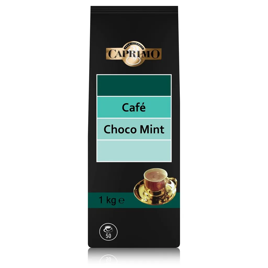 Caprimo Café Choco Mint Cappuccino Kakaogetränkepulver 1 Kg - Aromatisiertes In 1 Caprimo Café Choco Mint Cappuccino Kakaogetränkepulver 1 Kg - Aromatisiertes In