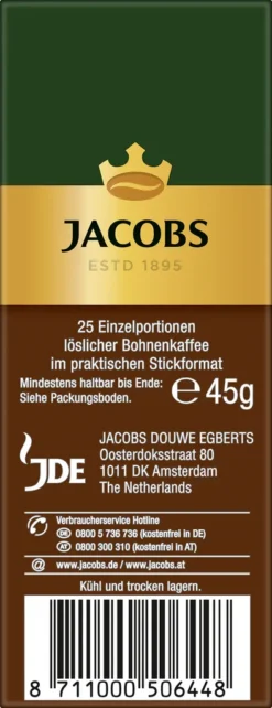 Jacobs Typ Espresso Sticks | Löslicher Kaffee | 25 Portionen 13 Jacobs Typ Espresso Sticks | Löslicher Kaffee | 25 Portionen -Kaffee Verkäufe d0d3055304e6311a5038922c79425c6e