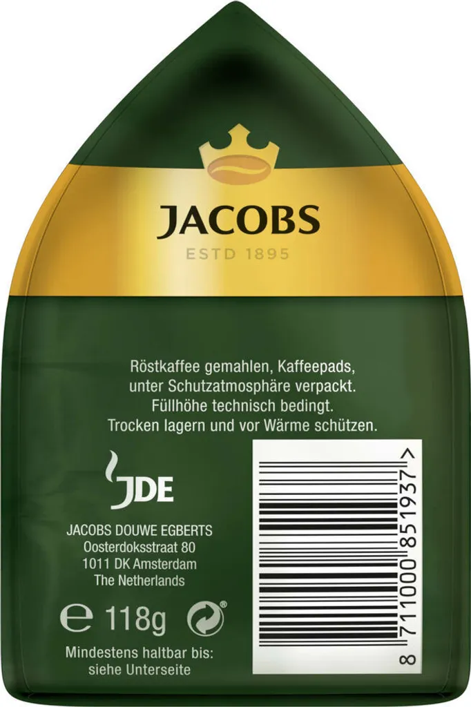 JACOBS Pads Crema Kräftig 270 Getränke - 15x18 Kaffeepads Senseo Kompatibel 6 JACOBS Pads Crema Kräftig 270 Getränke - 15x18 Kaffeepads Senseo Kompatibel – Bild 6