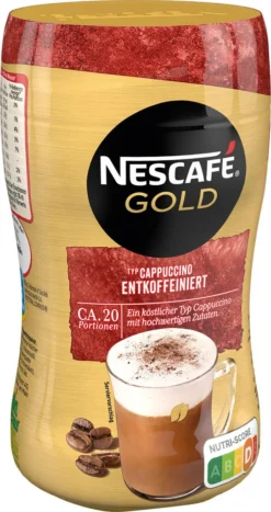 Nescafé® Nescafé Gold Typ Cappuccino Entkoffeiniert | 250g Dose 18 Nescafé® Nescafé Gold Typ Cappuccino Entkoffeiniert | 250g Dose -Kaffee Verkäufe d2ccc744a2cf6cdc664ce66acbe9df44