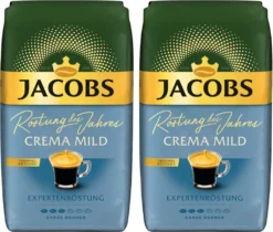 JACOBS Kaffeebohnen Expertenröstung Crema Mild Röstung Des Jahres 2 X 1 Kg + 1 Aluminium Dose Barista Design -Kaffee Verkäufe d3aea06eb2a0c970a27fa8ce40c238d3