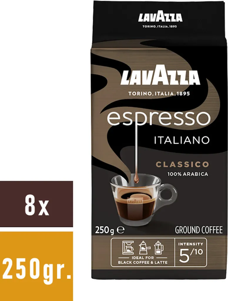 Lavazza Espresso Italiano Classico 8x250 G (gemahlener Kaffee) 3 Lavazza Espresso Italiano Classico 8x250 G (gemahlener Kaffee) – Bild 3