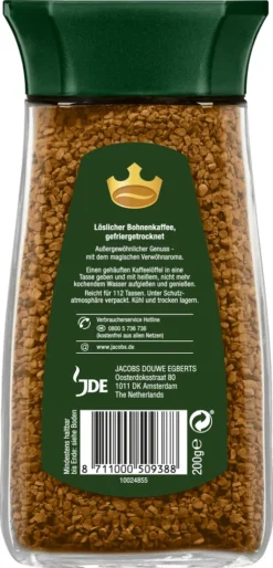 Jacobs Krönung Klassisch | Löslicher Kaffee | 200g-Glas -Kaffee Verkäufe d6690de5274f82b4851b37fa6800b474