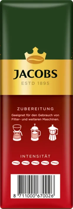 Jacobs Filterkaffee Meister Röstung | Gemahlen | 500g -Kaffee Verkäufe db1b1fc03e7e339915906d55e72121ba