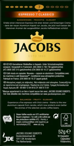 Jacobs Espresso Classico | 10 Nespresso® Komp. Kapseln -Kaffee Verkäufe dc29346bbbfbb70af94b0f773ddfff37