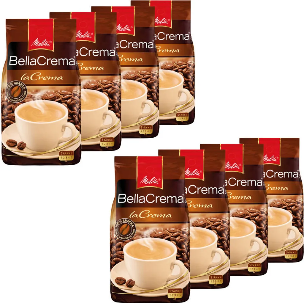 Melitta Kaffee BellaCrema LaCrema Ganze Bohne, Mittelstarke Kaffeebohnen, 8er Pack, 8 X 1000g 6 Melitta Kaffee BellaCrema LaCrema Ganze Bohne, Mittelstarke Kaffeebohnen, 8er Pack, 8 X 1000g – Bild 6