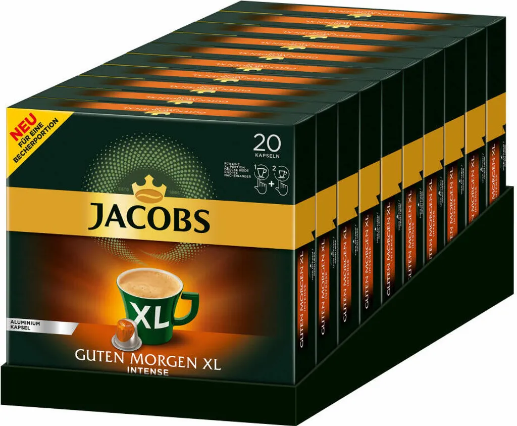 JACOBS Kapseln Guten Morgen XL Intense 200 Nespresso®* Kompatible Kaffeekapseln 8 JACOBS Kapseln Guten Morgen XL Intense 200 Nespresso®* Kompatible Kaffeekapseln – Bild 8