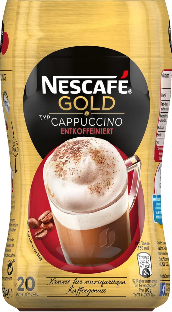 Nescafé® Nescafé Gold Typ Cappuccino Entkoffeiniert | 250g Dose 4 Nescafé® Nescafé Gold Typ Cappuccino Entkoffeiniert | 250g Dose – Bild 4
