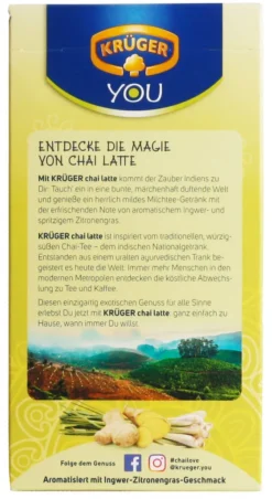 Krüger You Chai Latte Typ Ingwer-Zitronengras Fresh India Extra Cremig | 10 Portionen 10 Krüger You Chai Latte Typ Ingwer-Zitronengras Fresh India Extra Cremig | 10 Portionen -Kaffee Verkäufe f257984e6930ff0d1a7aab87a578857f