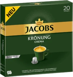 Jacobs Kaffeekapseln Krönung Crema, 20 Nespresso®* Kompatible Kapseln, 1 X 20 Getränke -Kaffee Verkäufe fdcea7f7267e7a6236460756f48417ce