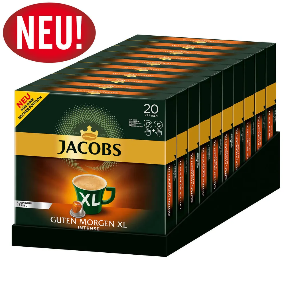 JACOBS Kapseln Guten Morgen XL Intense 200 Nespresso®* Kompatible Kaffeekapseln 1 JACOBS Kapseln Guten Morgen XL Intense 200 Nespresso®* Kompatible Kaffeekapseln
